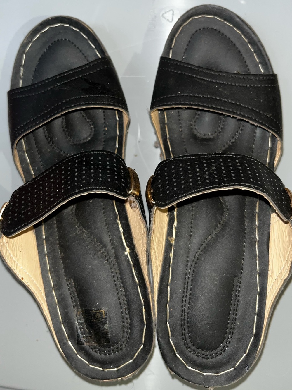 Women’s Black Slide Sandals with Cushioned Footbed